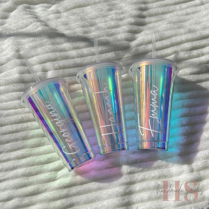 Personalised holographic Plastic Cold drink Tumbler Cup