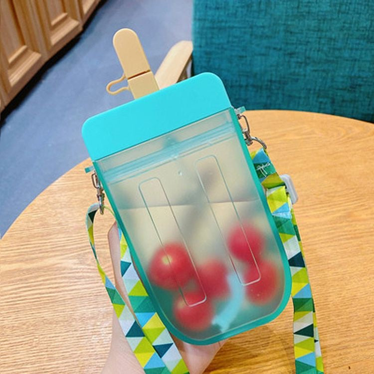 Personalised popsicle water bottle with straps