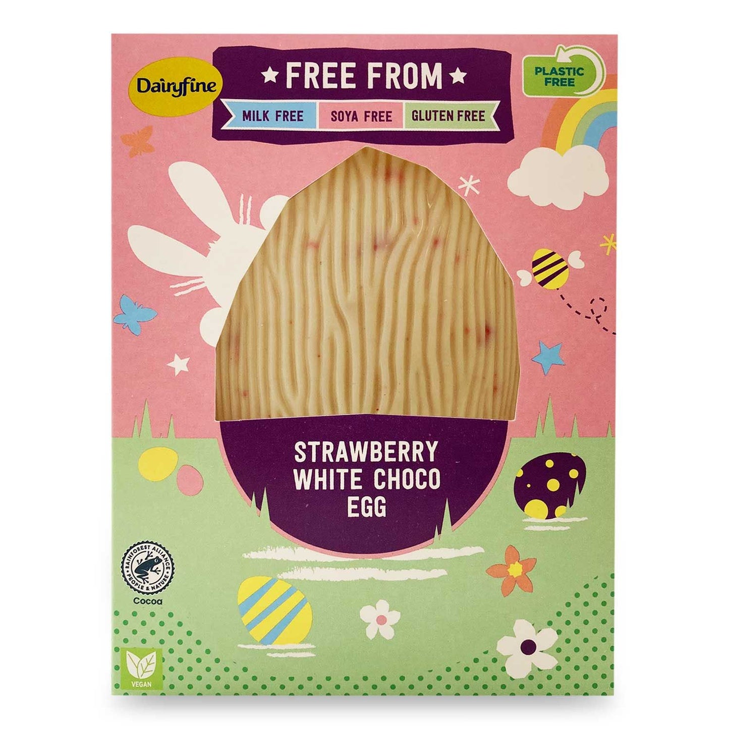 Dairy Free From White Choco & Strawberry Egg With Buttons
