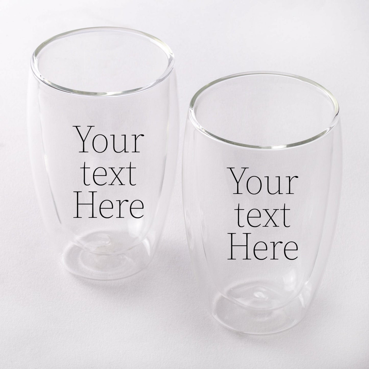 His & Hers Double walled Glass Mugs- Set of 2