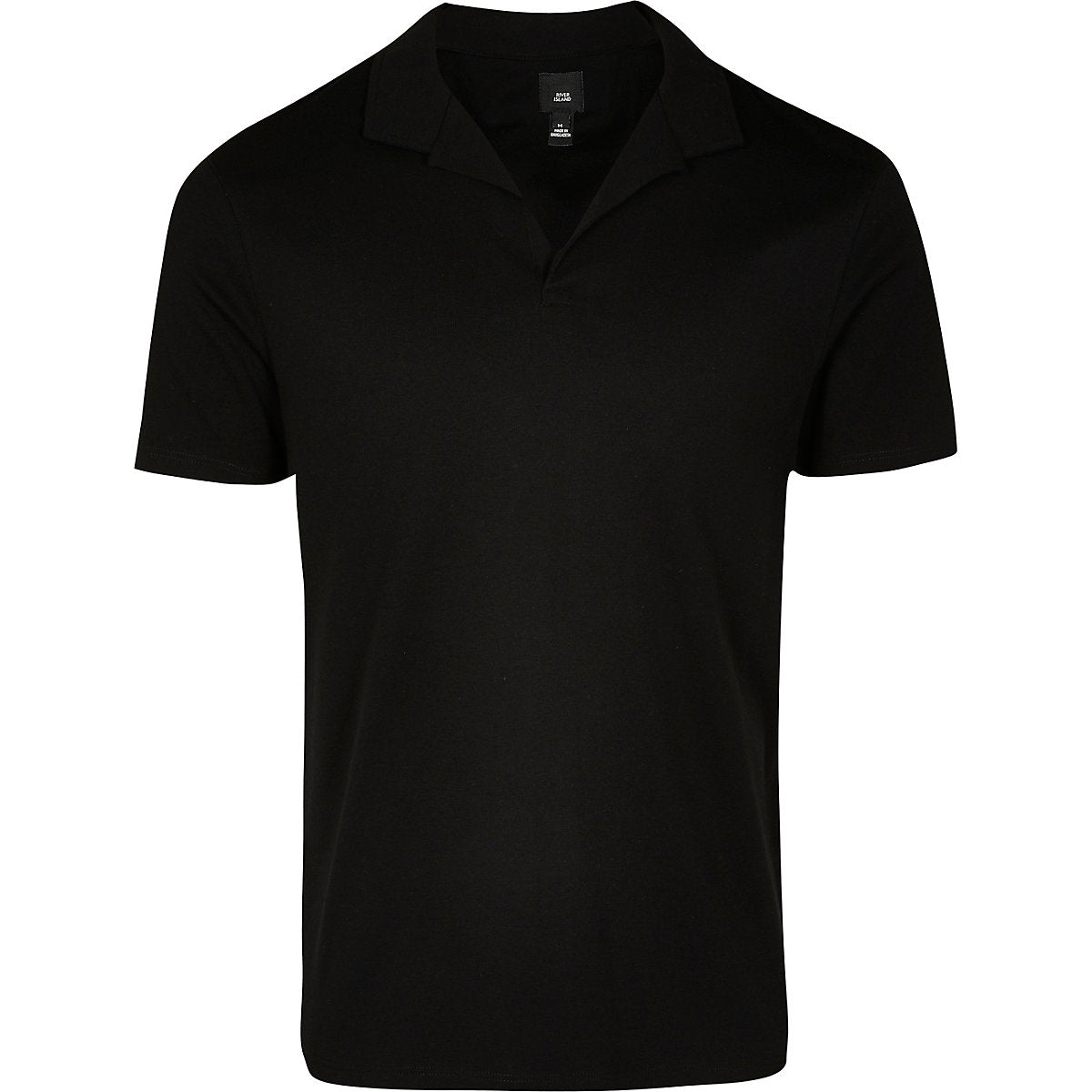 River Island Black revere slim fit short sleeve polo shirt
