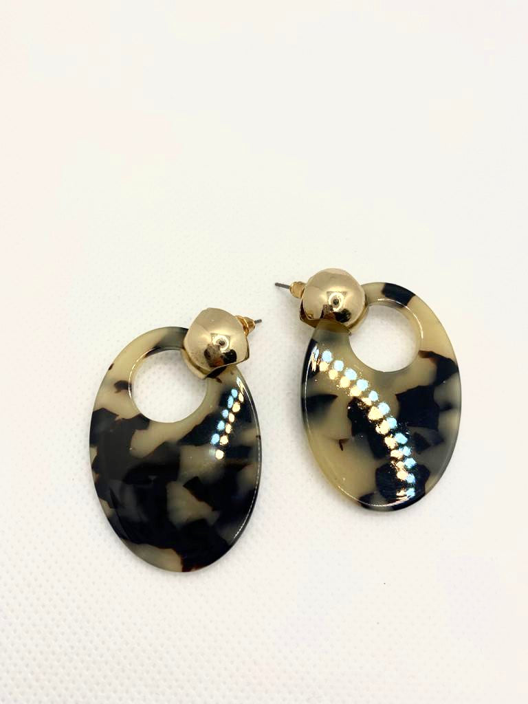 Oval shaped Print earrings