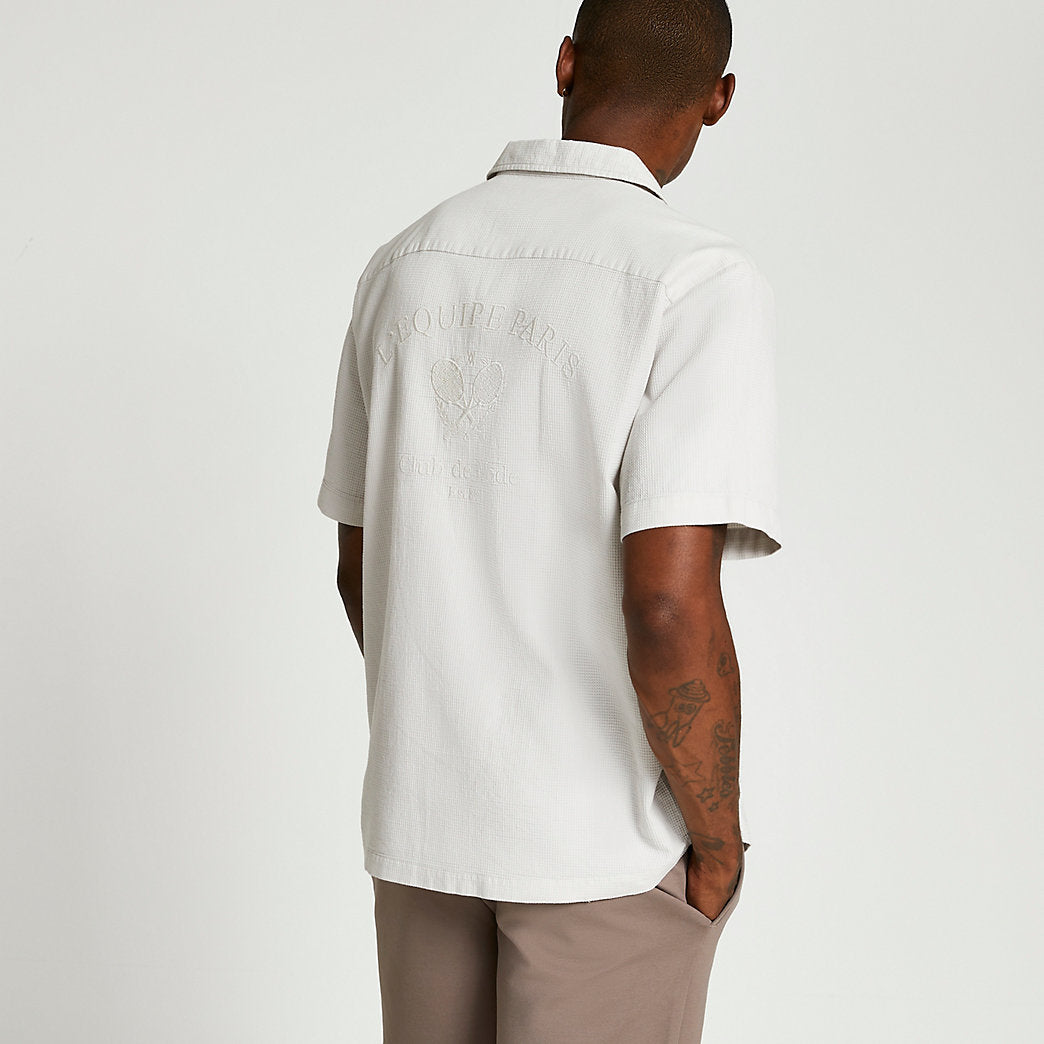 River Island Grey pocket short sleeve shirt