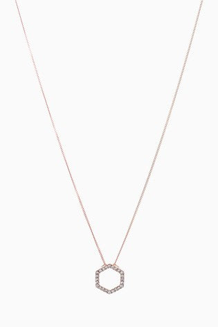 Sterling Silver Rose gold plated pavè  necklace