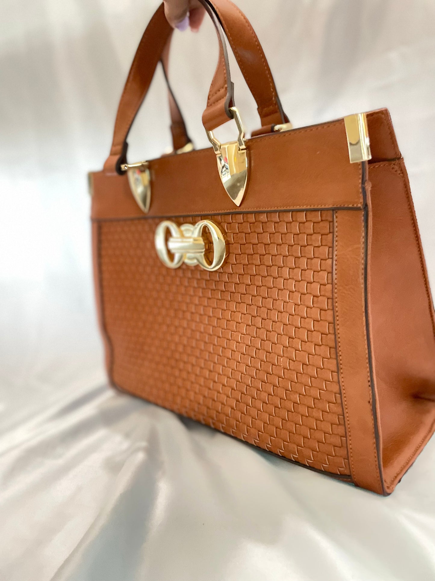 Brown Weaved Handbag