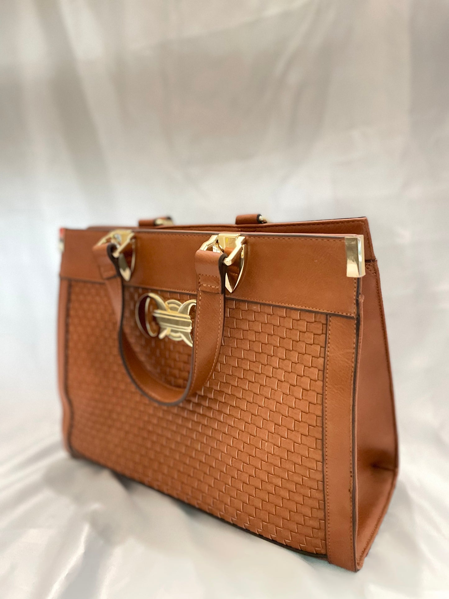 Brown Weaved Handbag