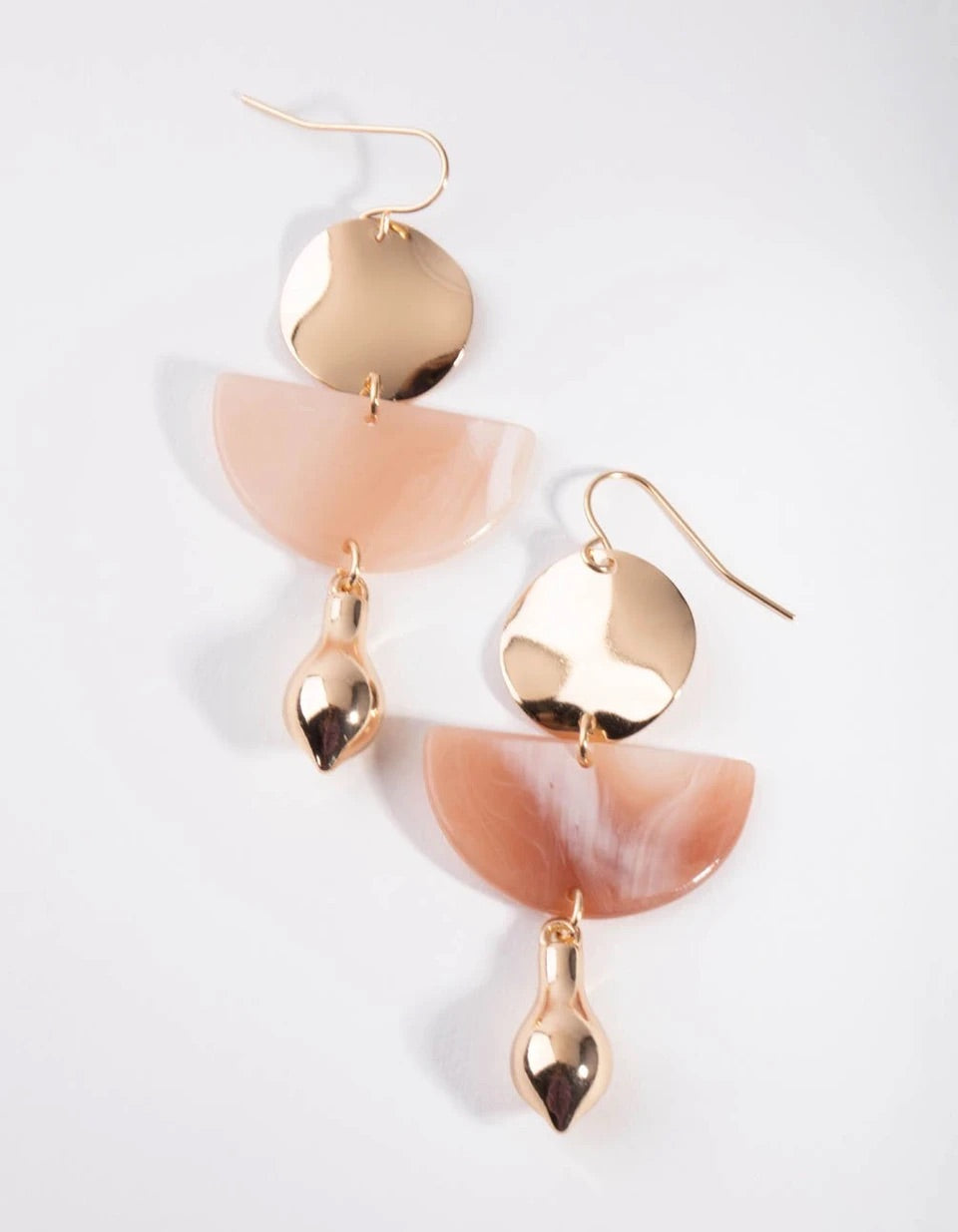 Pink and Gold drop earrings