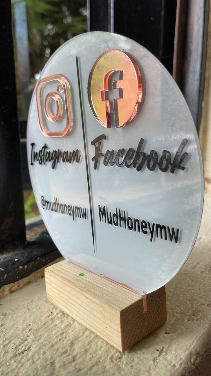 Social Media sign with Icons