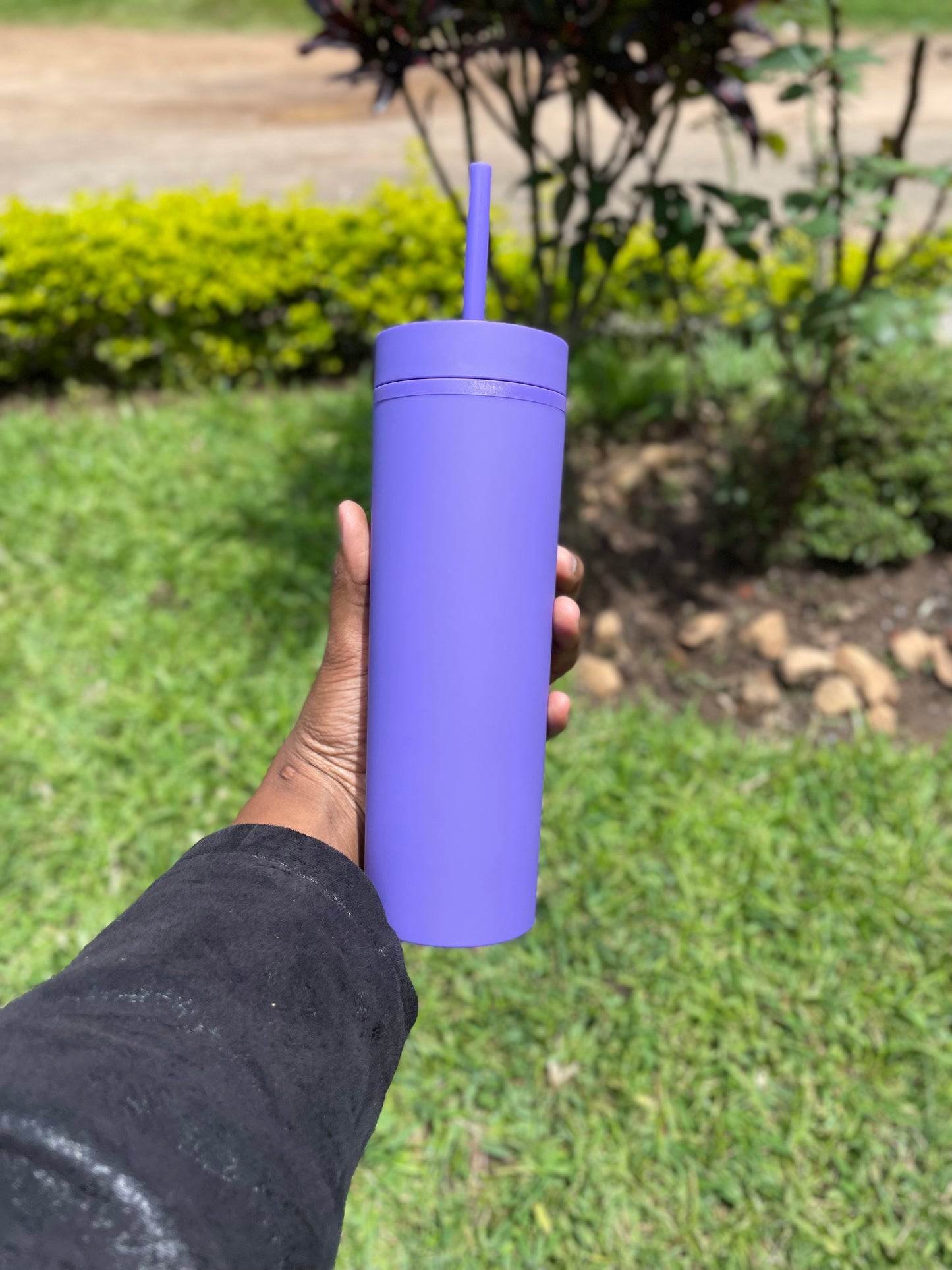 Personalised  Matte Skinny Tumbler with lid and straw