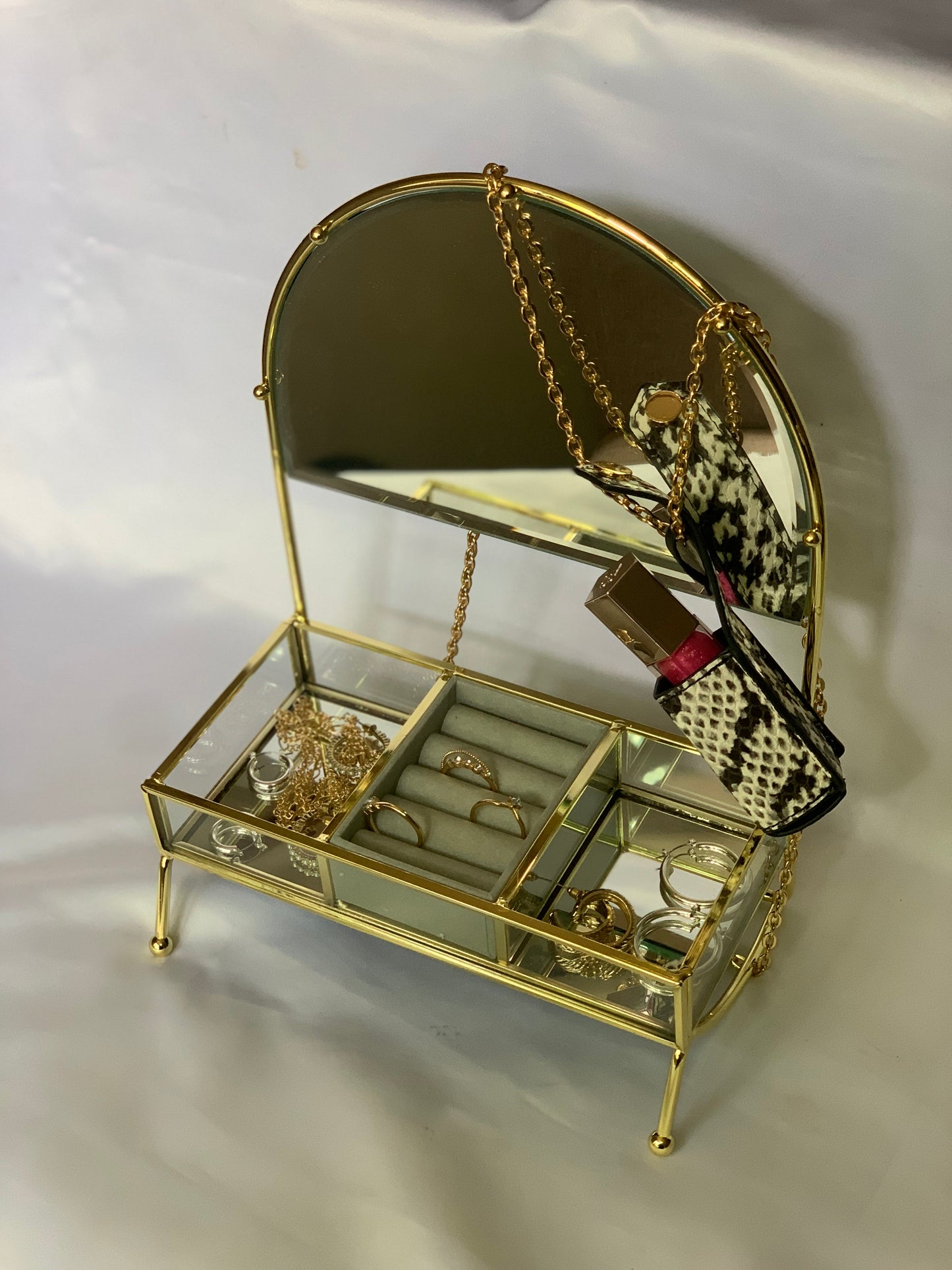 Mirrored Jewelry Stand and Display