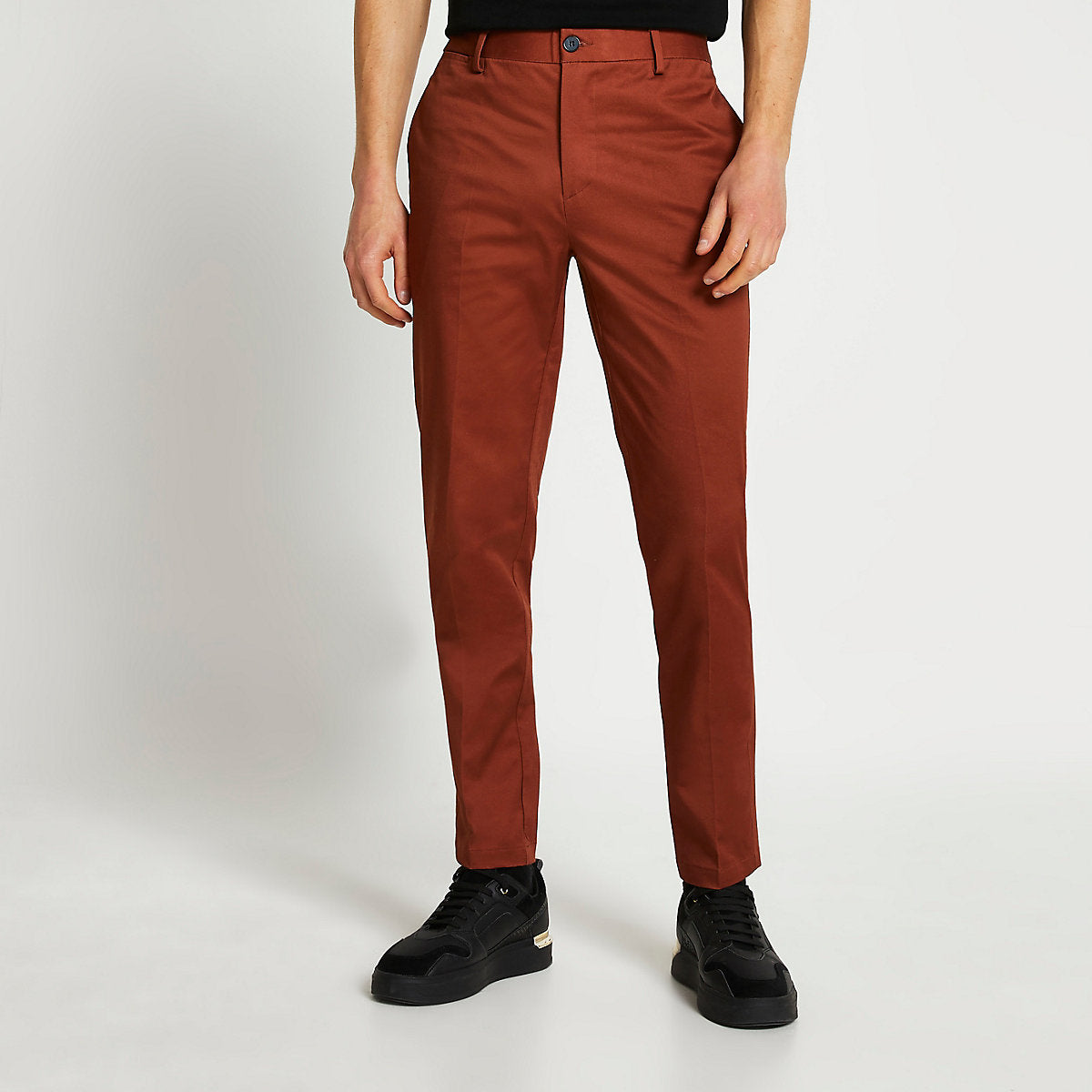 River Island Rust slim fit chino trousers